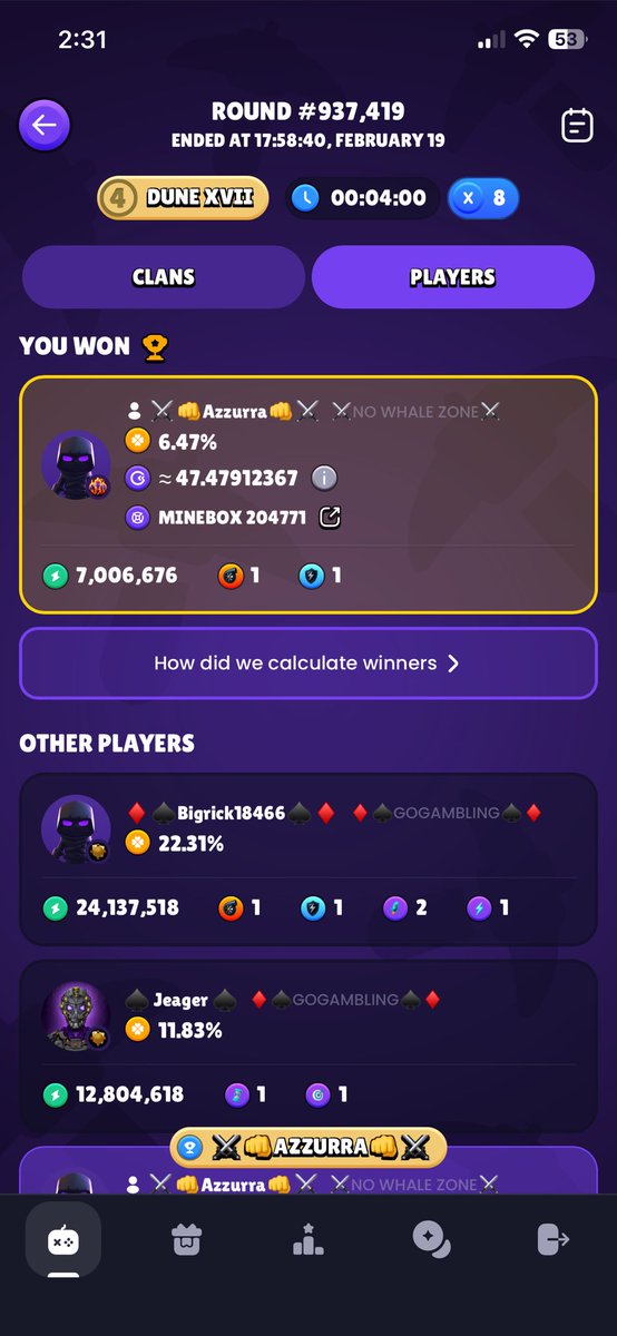 DimitrisK77's tweet image. Good morning fam ☀️

Yesterday was a strong day in #MinerWars #GoMining 🏆
Luck 🍀 helps… but strategy wins.

Staying focused. Staying sharp. ⚔️

@GoMining @GoMiningMW