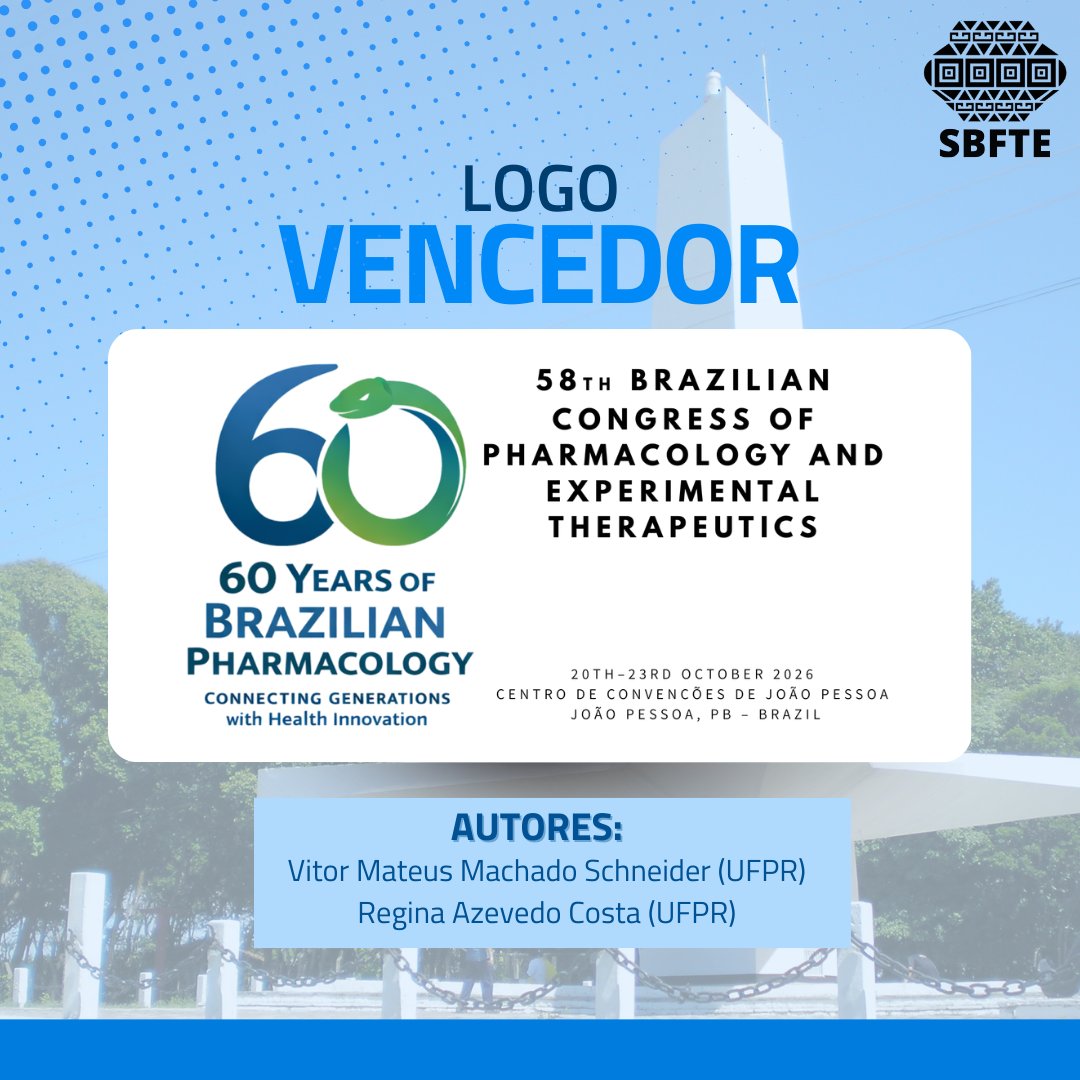 SBFTEnet's tweet image. 🏆 A Sociedade Brasileira de Farmacologia e Terapêutica Experimental (SBFTE) tem o prazer de anunciar o vencedor do concurso para a criação do logo do 58th Brazilian Congress of Pharmacology and Experimental Therapeutics.

Confira aqui: sbfte.org.br/confira-o-venc…