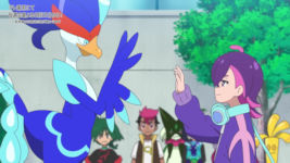 Dot's Quaxwell learns Wave Crash then evolves into Quaquaval 

He's Terra Type is Water  

#anipoke 
#PokemonHorizons 
#Pokemon 
#Quaquaval