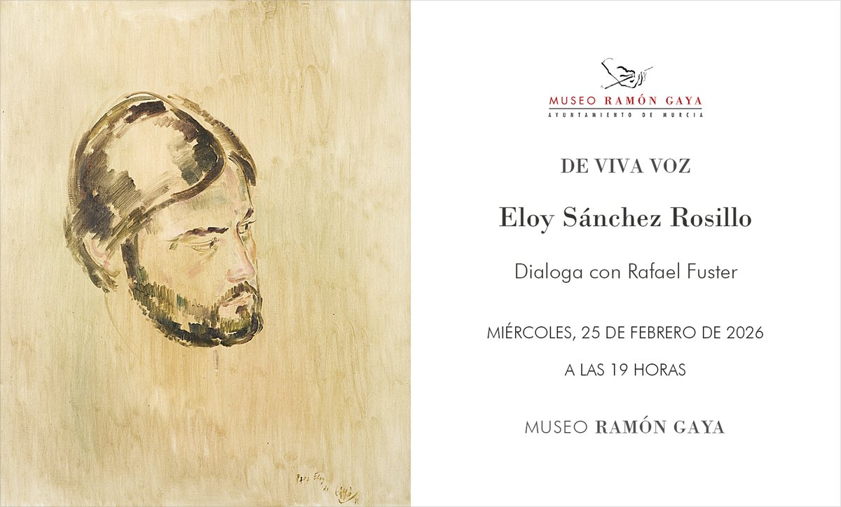 museoramongaya's tweet photo. El 25 de febrero a las 19:00 h, el poeta Eloy Sánchez Rosillo participa en el ciclo “De viva voz” del Museo Ramón Gaya. Hablará de su amistad con Ramón Gaya, de los viajes compartidos y de los poemas dedicados al pintor.
#MuseoRamónGaya #EloySánchezRosillo #DeVivaVoz #Murcia https://t.co/6vSVdiuKr2