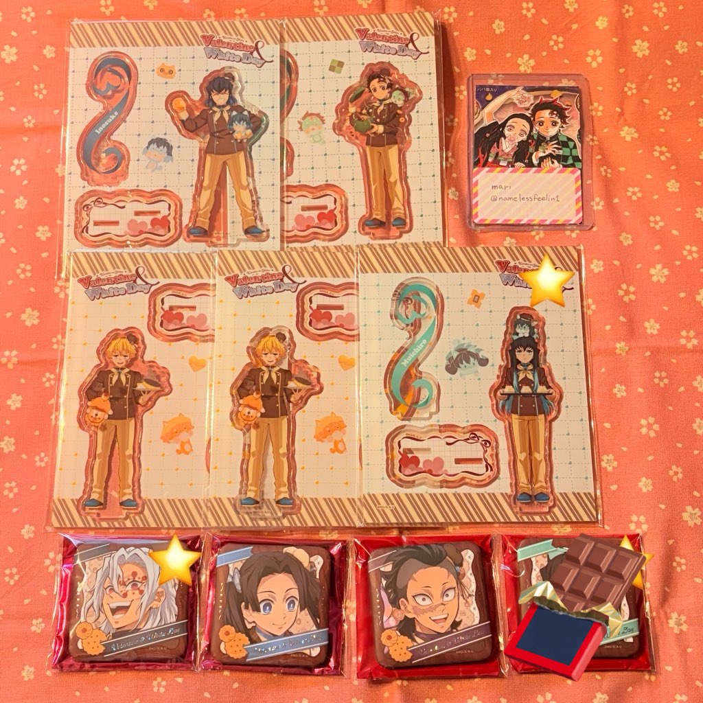 交換/譲渡】 鬼滅の刃 バレンタイン ホワイトデー 缶バッジ アクスタ