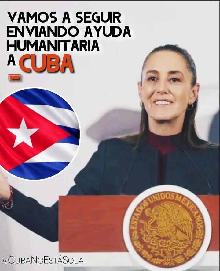 La presidenta de México 
Junto a #Cuba luchando contra las injustas medidas coercitivas del imperialismo norteamericano 
<a href="/dpestgo/">DGE Santiago de Cuba</a>
<a href="/CubaMined/">MINED</a>
<a href="/ManuelZala91519/">Manuel Zalazar Hernandez</a>