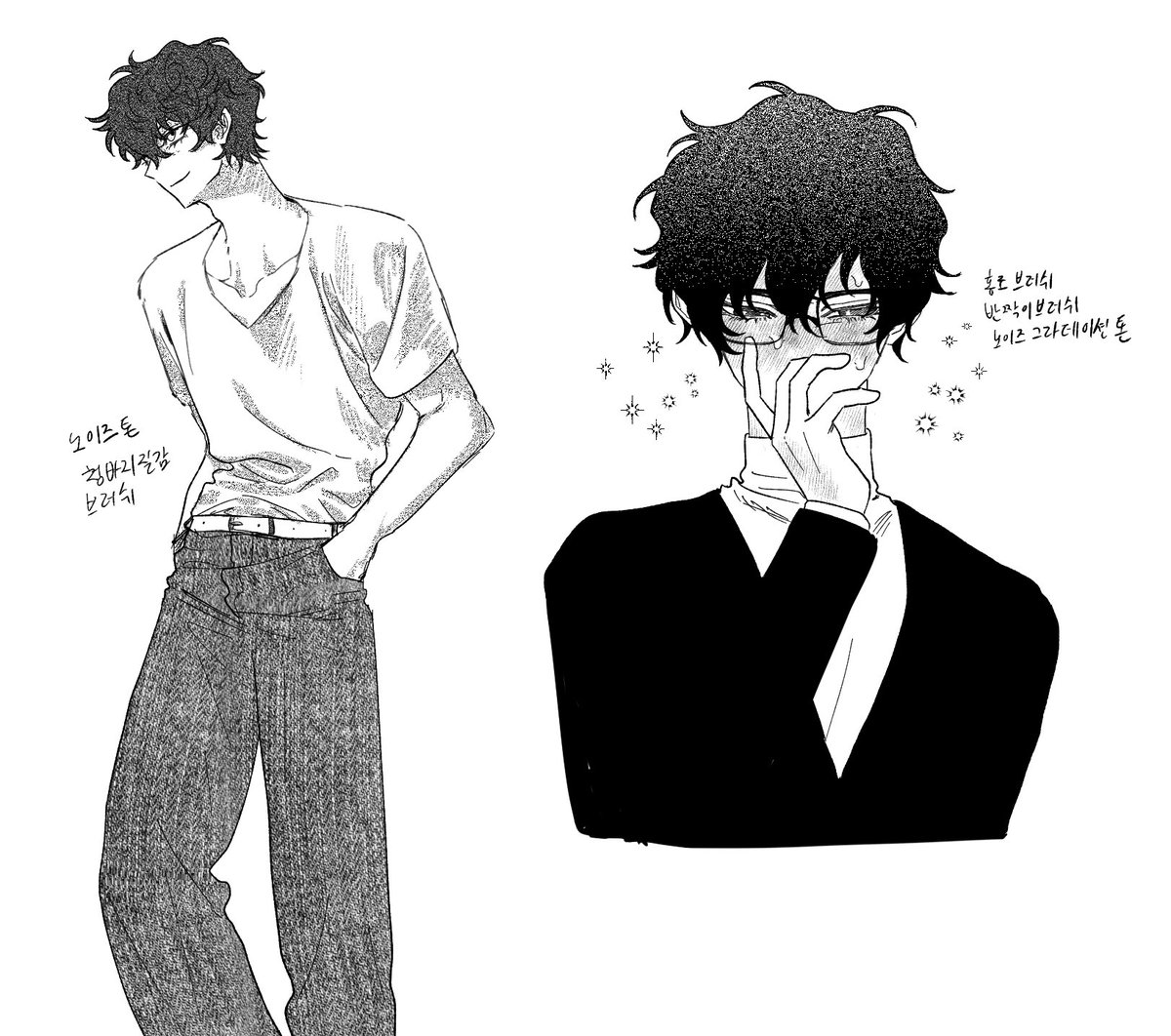 k_a_ark_Persona's tweet image. 새로 다운받은 소재 테스트하면서 그린 낙서