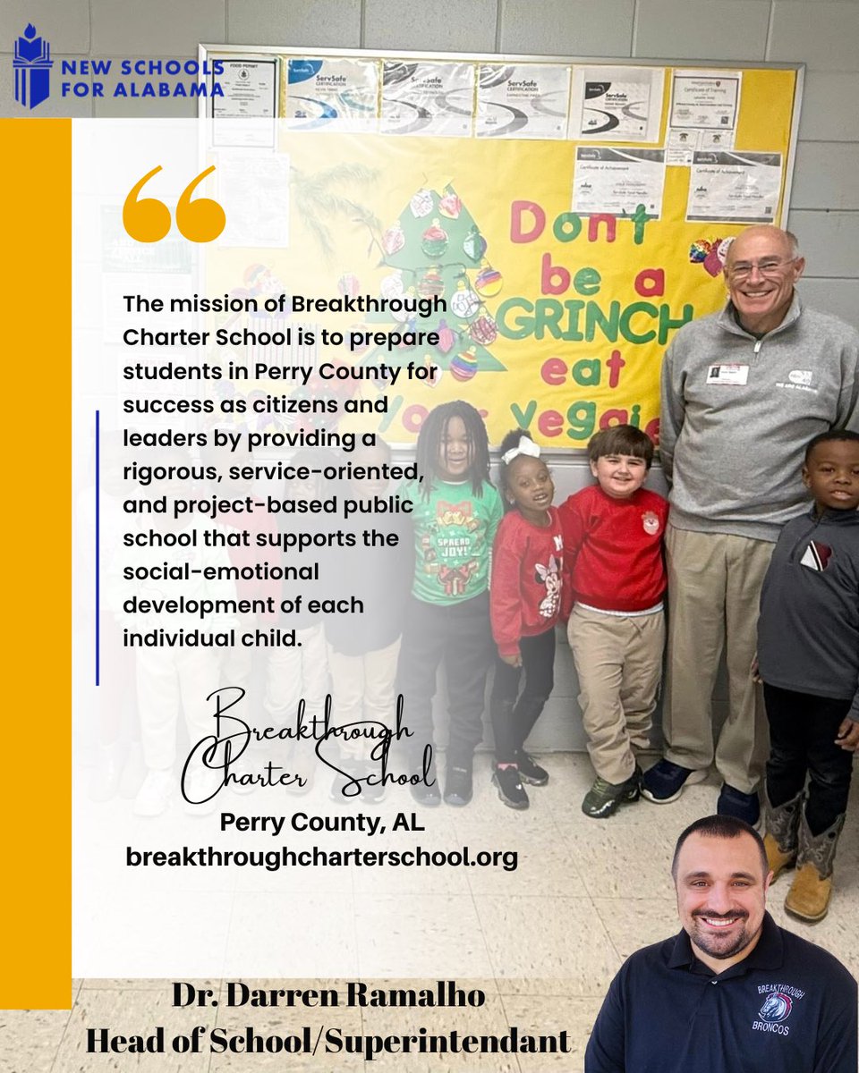 AlabamaNew's tweet photo. School spotlight: 

@Breakthrough_CS in Perry County, is a rigorous, service-oriented, project-based public school that supports the whole child, including each student’s social-emotional development. #alabamapubliccharters #NSFA https://t.co/s0sxZIMp26