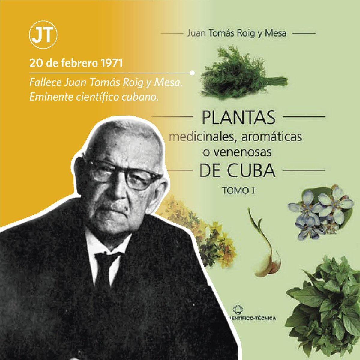 #BrigadaMedicaAntiguaBarbuda Fallece un día como hoy pero del año 1971, Juan Tomás Roig Mesa, destacado científico que se distinguió por su labor en las ciencias naturales. #CubaViveEnSuHistoria #CubaCoopera