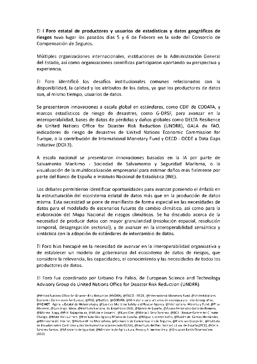 El 𝗜 𝗙𝗼𝗿𝗼 𝗲𝘀𝘁𝗮𝘁𝗮𝗹 𝗱𝗲 𝗽𝗿𝗼𝗱𝘂𝗰𝘁𝗼𝗿𝗲𝘀 𝘆 𝘂𝘀𝘂𝗮𝗿𝗶𝗼𝘀 𝗱𝗲 𝗲𝘀𝘁𝗮𝗱𝗶́𝘀𝘁𝗶𝗰𝗮𝘀 𝘆 𝗱𝗮𝘁𝗼𝘀 𝗴𝗲𝗼𝗴𝗿𝗮́𝗳𝗶𝗰𝗼𝘀 𝗱𝗲 𝗿𝗶𝗲𝘀𝗴𝗼𝘀 se celebró los días 5 y 6 de febrero en la sede de <a href="/consorseguros/">CCS</a>.
Más información⬇️
