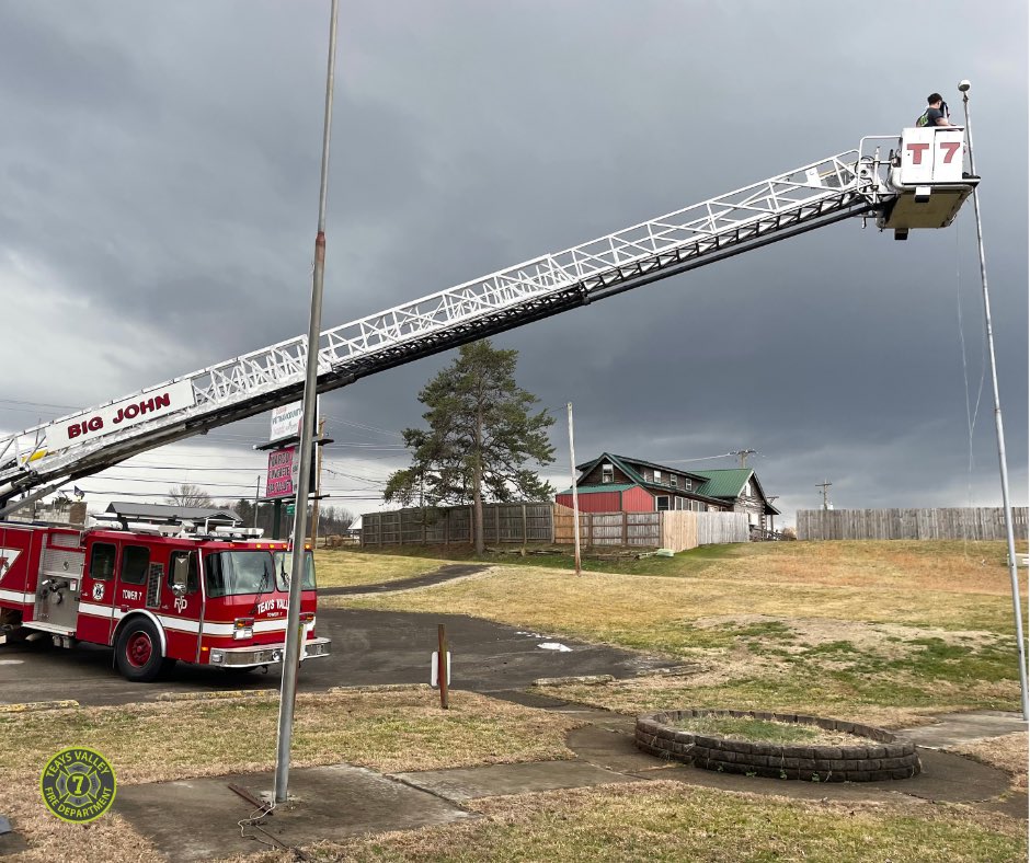 TeaysValleyFire's tweet photo. Honored to serve our community and those who served us first. 🇺🇸 Teays Valley Fire was proud to assist the local VFW with repairs to their flagpole, helping ensure Old Glory continues to fly high. It’s a small way we can give back to those who have given so much for our country. https://t.co/uWVsGCMqjE