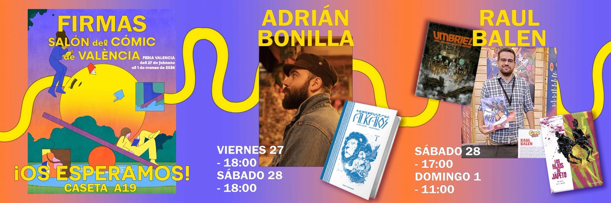 TenguEdiciones's tweet photo. ¡¡ATENCIÓN!!
Estos dos pedazo de artistas estarán con nosotrxs firmando en Valencia 🤩
Del 27 de febrero al 1 de marzo - stand A19
¡Os esperamos!
#tenguediciones #saloncomicvalencia2026 #comic https://t.co/7S7ZzjFdiK