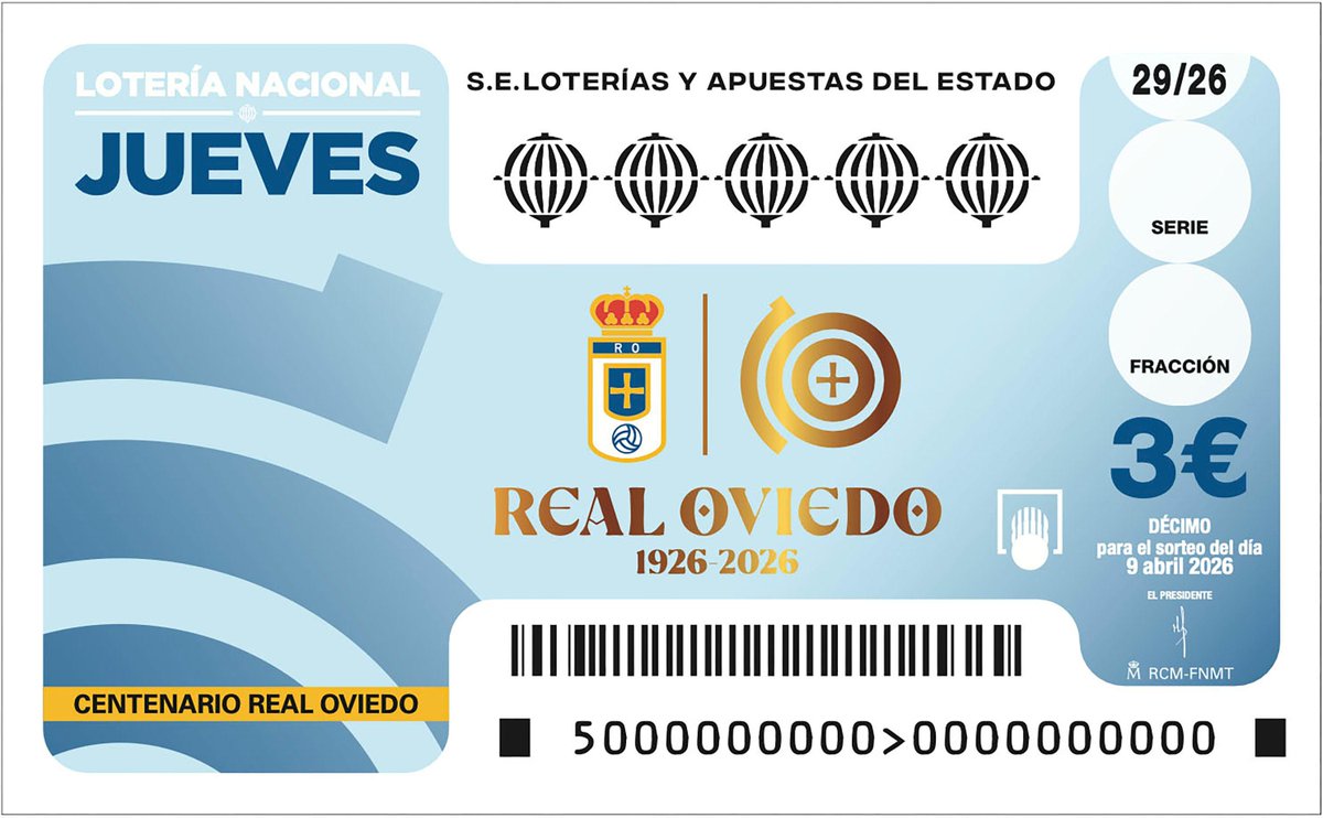 Por lo que sea, nos resulta bonito 😍

Ya disponible. Gracias <a href="/loterias_es/">Loterías del Estado</a> 🤝💙

#RealOviedo100
#RealOviedo 🔵⚪