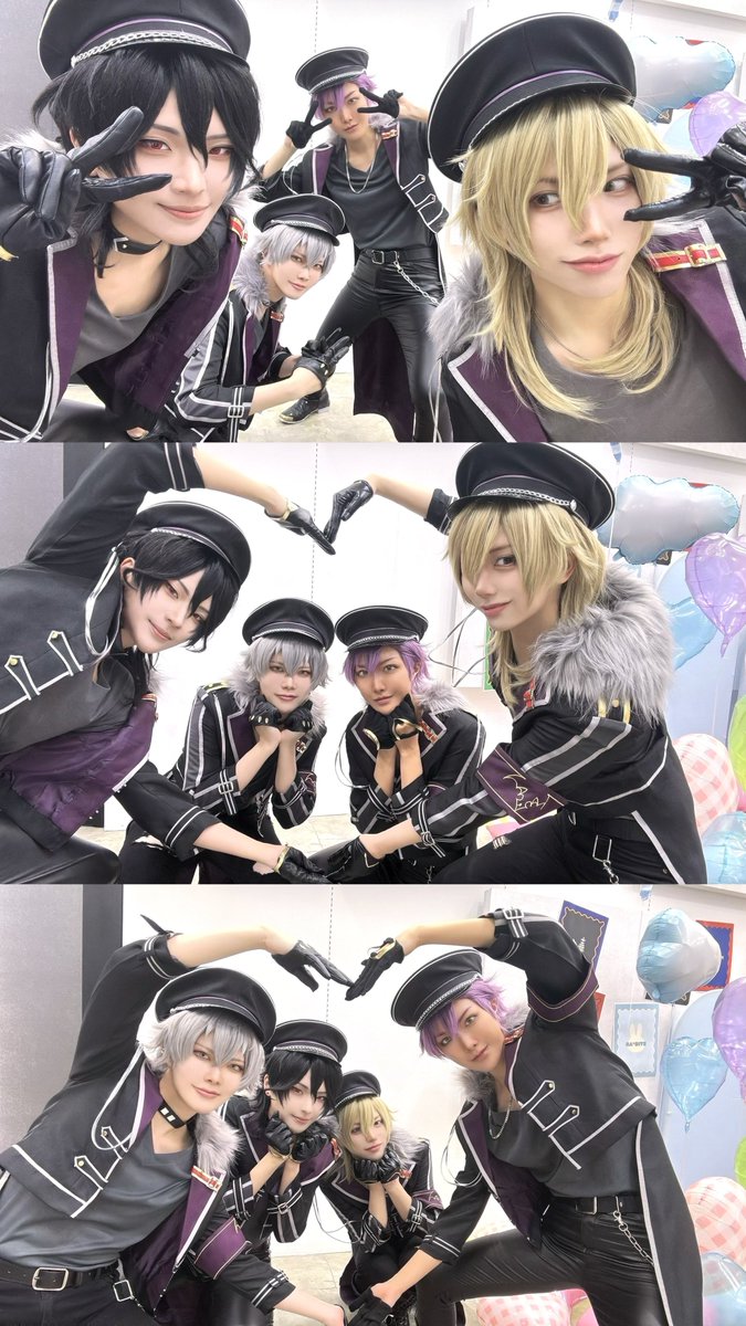 Anchenzi's tweet photo. cos/enst

♡♡we are UNDEAD♡♡

零@Anchenzi
薫@Amao_cos  
晃牙@Uul_snk 
アドニス@tanshioyamiii 

 #ES_DREAMPARTY_0215 https://t.co/IpLiBxj2na