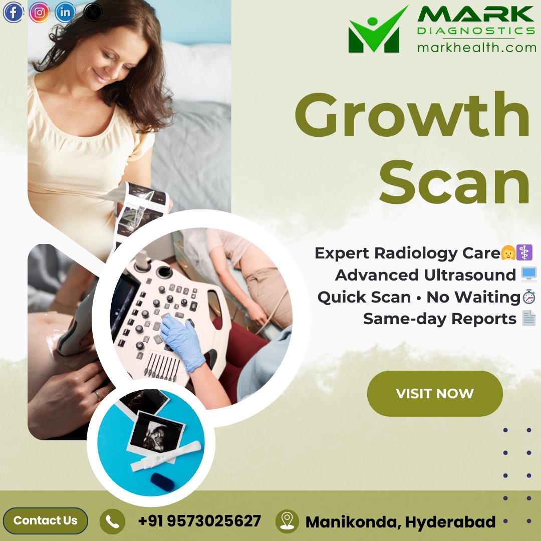 MarkDiagnostics's tweet image. Growth Scan 🤍
👩‍⚕️ Expert care
🖥️ Advanced ultrasound
⏱️ Quick scan • No waiting
📄 Same-day reports
📍 Manikonda, Hyderabad
📞 +91 9573025627
#MarkDiagnostics #HealthCheckup #LabTesting
