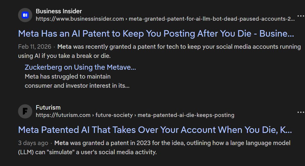 TitlePendnGames's tweet image. #Meta will use #AI to bring back the #Dead