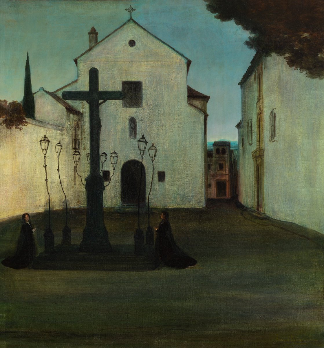 La Plaza de los Dolores, de Enrique Romero de Torres, se muestra temporalmente en la sala VI del <a href="/MBACordoba/">MBACó</a> 
No pierdas la ocasión de sumergirte en el misticismo que desprende un espacio que parece despojarse de todo lo accesorio para dejar solo lo esencial. 
#FelizFindeSemana