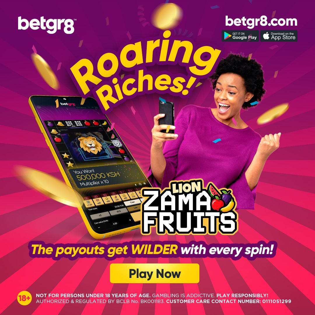 betgr8ke's tweet image. 🦁🍎 Enter the jungle of wins with 𝐙𝐚𝐦𝐚 𝐅𝐫𝐮𝐢𝐭𝐬 𝐋𝐢𝐨𝐧!
Pick your fruits, place your bet, and hit Play — land the right symbol and watch the multipliers roar! 💥

👉 Play Now: betgr8.com/ke/casino/game…

Be Great, Bet GREAT!

18+ | #Betgr8 #CasinoFridays #PlayAndWin