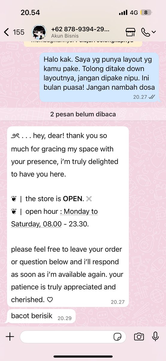 Dichat balesnya kayak gitu. Bantu ditegur kak😭