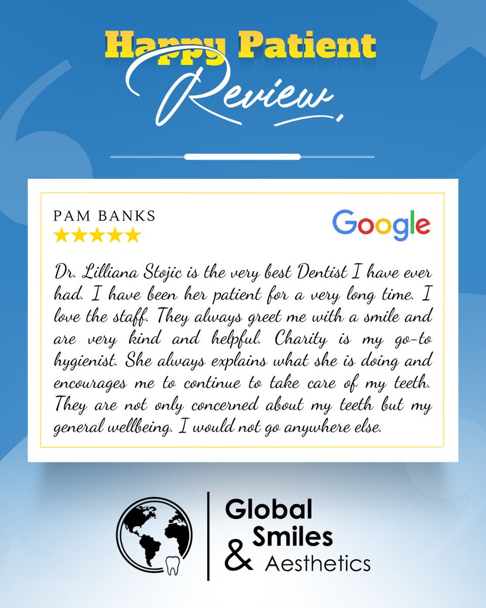 Happy Patient Review!

A Glowing 🌟 Review ✍️ From  'Pam Banks' on Google!

⭐ ⭐ ⭐ ⭐ ⭐

Source 🌐 : share.google/IH4pm5CNBLQeRM…