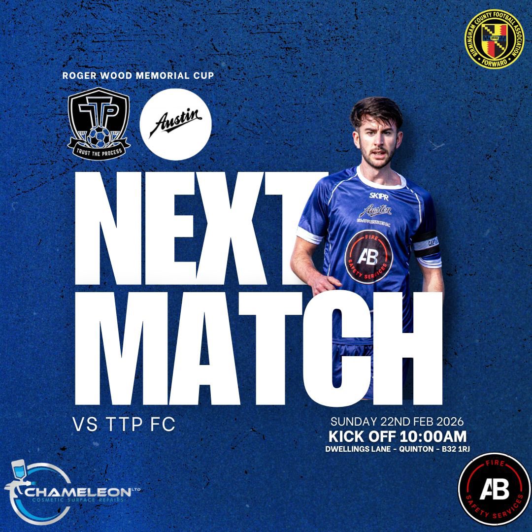 County cup action Sunday in the quarter final of the Roger Wood against TTP. 2 good sides, so expect a battle.

Kick Off: 10:00
Four Dwellings 3G