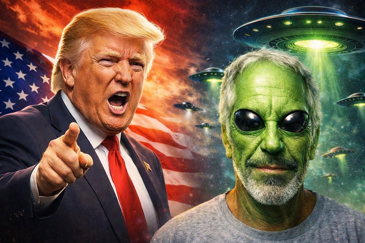 ExitSpotted's tweet image. ALIEN FILES LEAKED!

Jeffrey Epstein didn't kill himself and Donald Trump?
He's the one who knows too much about the whole Grey Alien operation! While the little greys from Zeta Reticuli were 

running their premium adrenochrome harvest on Little Saint James, Trump was the