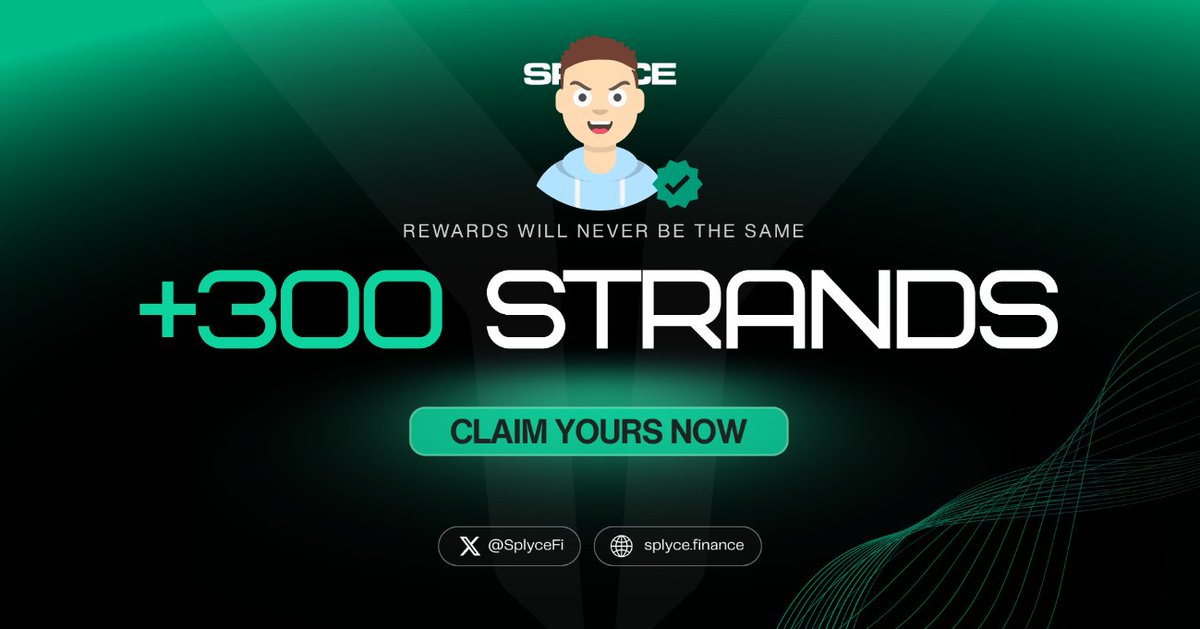 HIMEL69x's tweet photo. 300 Strands claimed. 

Real-world yield is coming to Solana with @SplyceFi 

Feels good to be early.

Your turn: https://t.co/Qj6SYkANR1 https://t.co/dEGxYzkOox