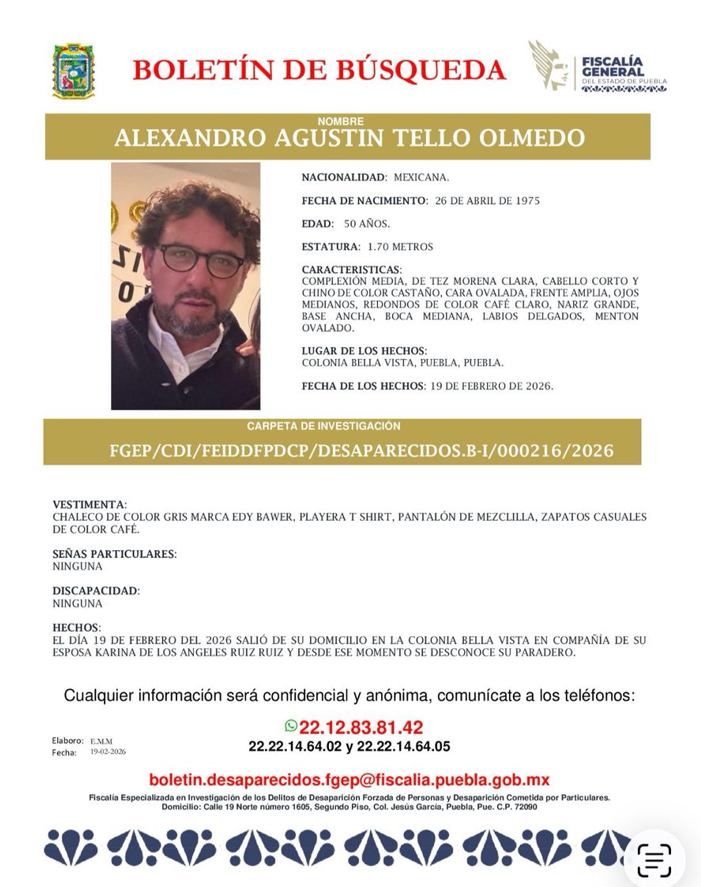 📌🔎 ¿Los has visto? Ayúdanos a dar con el paradero de Karina de los Ángeles Ruiz Ruiz y Alexandro Agustín Tello Olmedo, pareja que fue vista por última vez en la colonia Bella Vista, #Puebla.

📲 Síguenos en <a href="/atiemponot/">A Tiempo Noticias</a>.