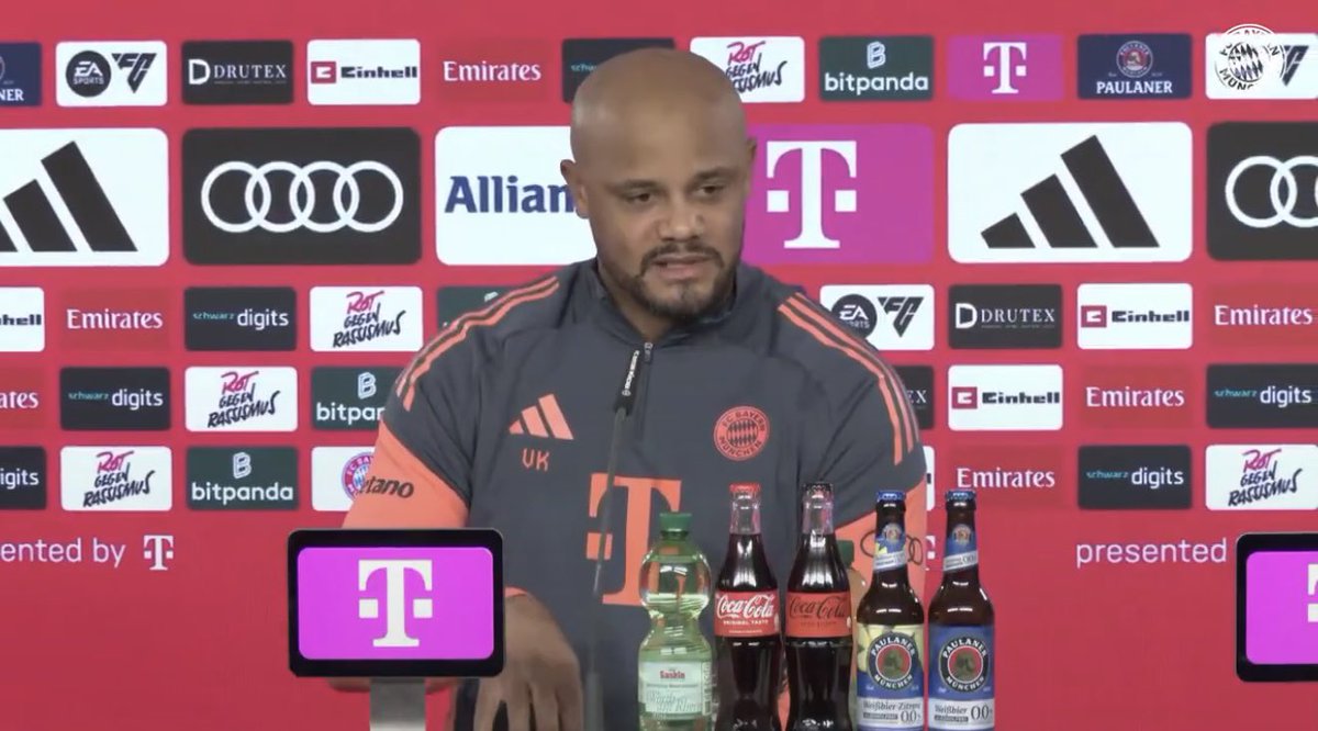 futebol_info's tweet photo. O discurso de Kompany, técnico do Bayern, em defesa de Vini Jr e criticando José Mourinho pela fala de Prestianni:

“É um tema difícil. Assisti ao jogo e fiquei realmente intrigado. Há componentes diferentes na história. Primeiro, o que aconteceu em campo; segundo, o que aconteceu com os torcedores. E depois, o que aconteceu depois do jogo. Precisamos separá-los. Quando você assiste à jogada em si e como Vini reagiu, essa reação não pode ser fingida. Dá para ver que foi uma reação emocional. Não vejo nenhum benefício para ele em ir até o árbitro e colocar toda essa angústia sobre os ombros dele.”

“Naquele momento, ele viu que era a coisa certa a se fazer. Kylian Mbappé normalmente se mantém diplomático, mas foi muito claro sobre o que viu e ouviu. Depois, há o jogador do Benfica (Prestianni) que estava escondendo o que estava dizendo na camisa. No estádio, você pode ver que havia pessoas fazendo gestos obscenos, está no vídeo. E para mim, o que aconteceu depois do jogo é ainda pior.”

“José Mourinho basicamente atacou o caráter de Vini Jr. Usar o tipo de comemoração do Vini para desacreditar do que ele estava fazendo foi um erro enorme em termos de liderança. Aconteceu muitas vezes com Eto'o, com Balotelli… Foi culpa da comemoração deles também? Além disso, Mourinho mencionou o nome de Eusébio. Ele disse que o Benfica não pode ser racista porque o melhor jogador de todos os tempos foi Eusébio. Você sabe o que os jogadores negros tiveram que passar nos anos 60? Ele estava lá para viajar com Eusébio em todos os jogos fora de casa e ver o que ele passou? Usar o nome dele para criticar o Vini Jr? Para ser honesto, eu não me vejo em muitas das coisas que estão acontecendo hoje, então não quero fazer parte de um grupo ou de outro.”

“Conheci 100 pessoas que trabalharam com José Mourinho. Nunca ouvi ninguém dizer nada de ruim sobre ele. Todos os jogadores o adoram. Eu entendo a pessoa que ele é, entendo que ele luta pelo seu clube. Sei que, no fundo, ele é uma boa pessoa. Não preciso julgá-lo por isso. Mas também sei o que ouvi. Entendo o que ele fez, mas ele cometeu um erro. Espero que isso não aconteça novamente, e poderemos seguir em frente juntos.”

📸 Real Madrid | Reprodução/Bayern