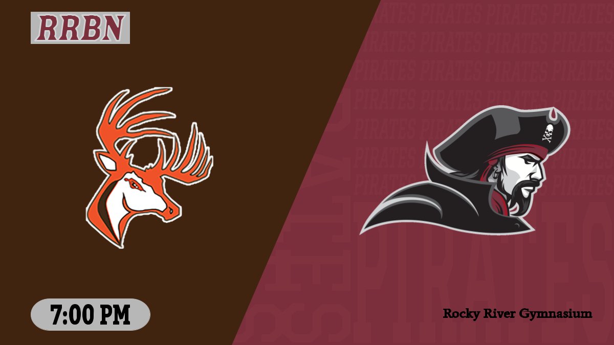 rrhsBN's tweet photo. Last regular season game before Tourney play! @BHSAthDep & @rockyriverbbk battle tonight @ the corner of Wagar and Detroit and on the #RRBN! Catch Varsity LIVE-Streamed here: https://t.co/A3DIMWOhzw
#rrhs #PiratePride #GoTime #RiverStream https://t.co/vftzkFA5Sj