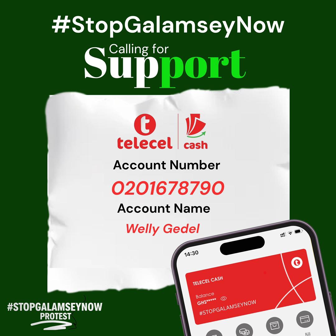 If galamsey is not stopped NOW, by 2030, Ghana will be forced to IMPORT drinking water.

Next week, Ghanaians are coming out to protest the government's lack of action on stopping galamsey.

Stand in solidarity with us. ✊🏿
Donate here 👇🏿
 #StopGalamseyNow gofundme.com/f/stop-galamse…