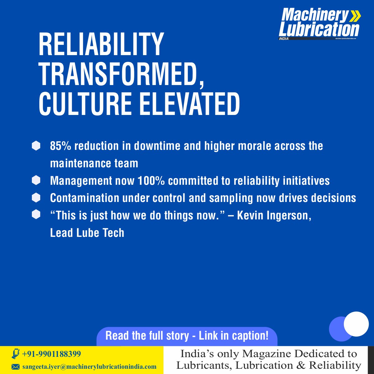 MachLubeIndia's tweet photo. What does it take to cut downtime by 85%?

For Woodgrain, it started with one simple realization — you can’t manage what you don’t measure. https://t.co/3y3rkEveBf