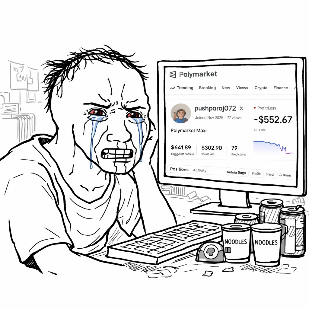 when you realize you first took a massive loss on polymarket and then didn’t even qualify for the $poly airdrop
