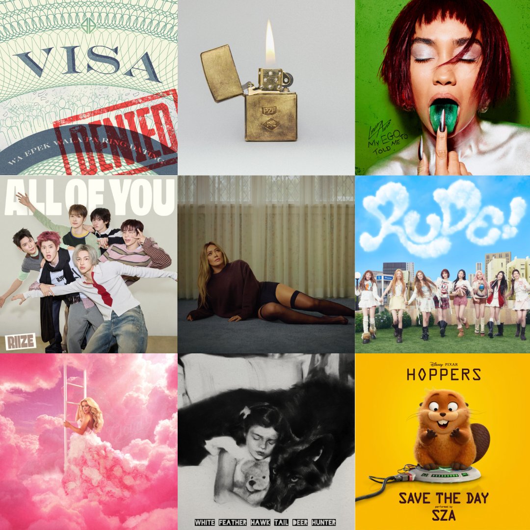 What new release are you streaming? 🎧

VISA #SB19 
Prizefighter #MumfordandSons
My Ego Told Me To #LeighAnne
All of You #RIIZE
luck… or something #HilaryDuff
RUDE! #Hearts2Hearts 
Cloud 9 #MeganMoroney
White Feather Hawk Tail Deer Hunter #LanadelRey
Save The Day (From