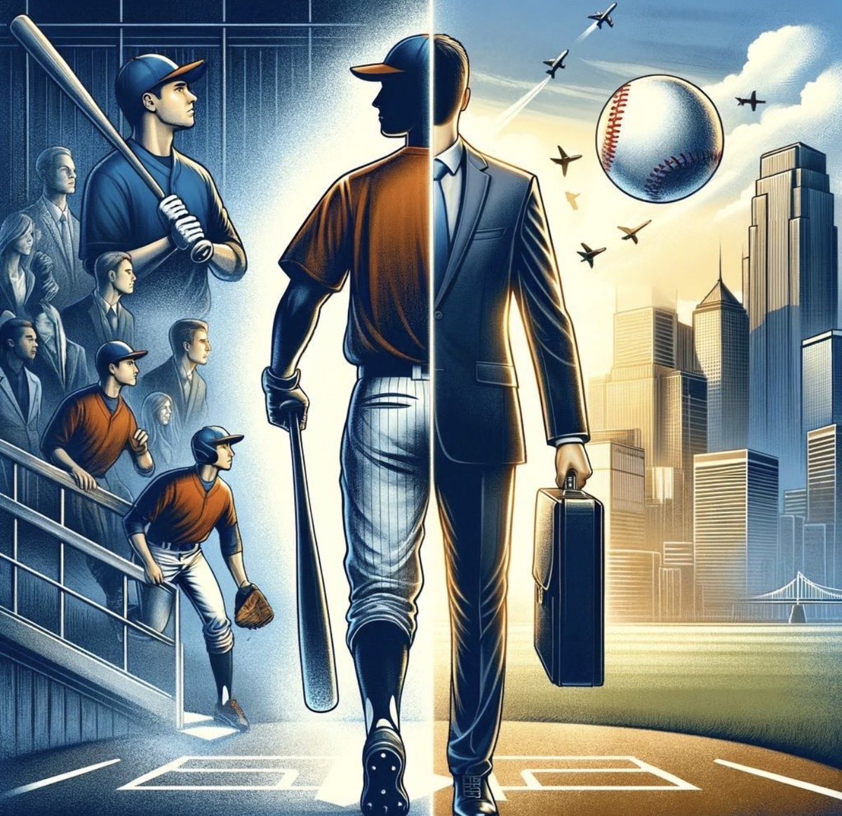 TheJacobTurner's tweet photo. The average pro athlete's career lasts less than 5 years. 

5 things I did to transition from athlete to entrepreneur: 

I will never forget flying home from South Korea in 2019 and thinking, "This is it". 

My season with the Kia Tigers hadn't gone as hoped, and my drive was waning. 

I knew it, and my wife knew it ~ it was time for something new. 

So, here is what I did. 

-

1) Took Stock 

I didn't start with passions. 

I started with the reality of where my life was. 

What opportunity set did I have, what financial situation was I in, and what was the balance between "have to" and "want to"? 

Start with the reality of your current situation.

-

2. Made My List

I have always enjoyed sports, people, and finance. 

I made a list of a handful of roles that tied those concepts together. 

Agents
Advisors
Real Estate
Investment Banking 

I created these by first understanding reality and then examining passions.

-

3. Your Network

My phone wasn't ringing with the next opportunity, I had to go create it. 

I put together a list of "successful" people (however you define that) to reach out to. 

My Pitch: 

Buy You Lunch
Learn About Your Journey
Understand If You Would Do It Again

-

4. Craft Your Offer

At this point, I knew the industry but wasn't sure of the role. 

Instead of waiting for an opportunity ~ I asked for one. 

My offer ~ One that would be nearly impossible to refuse. 

Any Role 
Any Salary 
Your Terms

*My reality allowed this as an option.

-

5. Go All In 

I found something I loved ~ advising families.

I needed to combine that with who I can help the best ~ athletes and entrepreneurs. 

I multiplied that by doing something that would keep my drive over decades ~ building a business. 

6 Years later, here we are.

-

Your situation is different than mine. 

Your reality, skillset, and passions are different than mine. 

Yet, you can follow the same framework I did to transition.

Whether you are a pro athlete, a valued team member, or still searching for the right role, I hope this helps.

-

📌 If you find this helpful, please share it with your network ♻️ and follow me, Jacob Turner for more at the intersection of sports and money 💵.