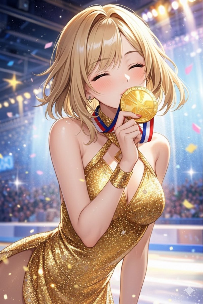 アリサ・リュウ選手🇺🇸
フィギュアスケート女子金メダルおめでとう🎈🍾

#AIart