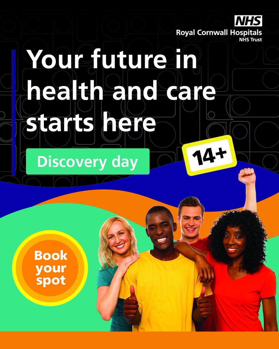 PenPathology's tweet photo. Know someone thinking about a career in health and care?

Join us for a Discovery Day on Saturday 28 February 2026 at the Knowledge Spa, @RCHTWeCare, Truro.

Spaces are limited, so booking is essential: 

🎟️ https://t.co/D2RnNmVJNs

#Careers #NHSJobs #Diagnostics #Healthcare https://t.co/mWjMIjwZWc