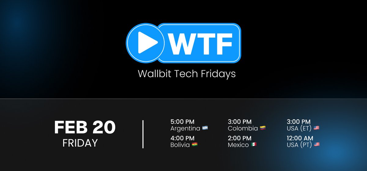 Any questions about our latest and future releases? ⚡️

Join today to our Wallbit Tech Friday 📹 led by our CEO <a href="/rodrividal_/">Rodrigo Vidal</a> 

5pm 🇦🇷
2pm 🇲🇽
3pm ET 🇺🇸

Link 👇
youtube.com/live/coe-22wq0…
