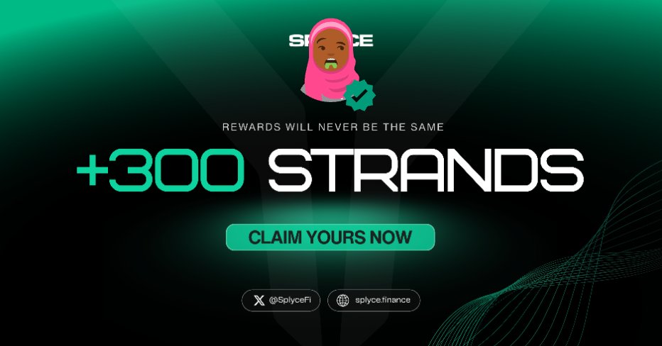 300 Strands claimed. 

Real-world yield is coming to Solana with <a href="/SplyceFi/">Splyce Finance</a> 

Feels good to be early.

Your turn: solana.splyce.finance/rewards?ref=cd…
