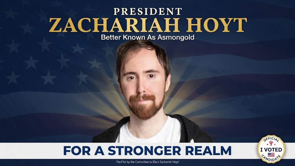 _BasedJames_'s tweet image. The first gamer president. @Asmongold