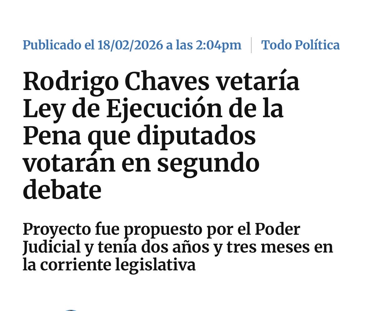 marcofeoliv's tweet photo. La ley de ejecución penal aprobada esta semana ordena cómo deben cumplirse las sanciones en 🇨🇷. Es un avance.

La propuesta del Poder Ejecutivo es un disparate: busca que sea el propio Ejecutivo el que decida quién sale de la cárcel. 

Eso solo pasa en dictaduras. Tal cual. https://t.co/2ulJ0VS91F