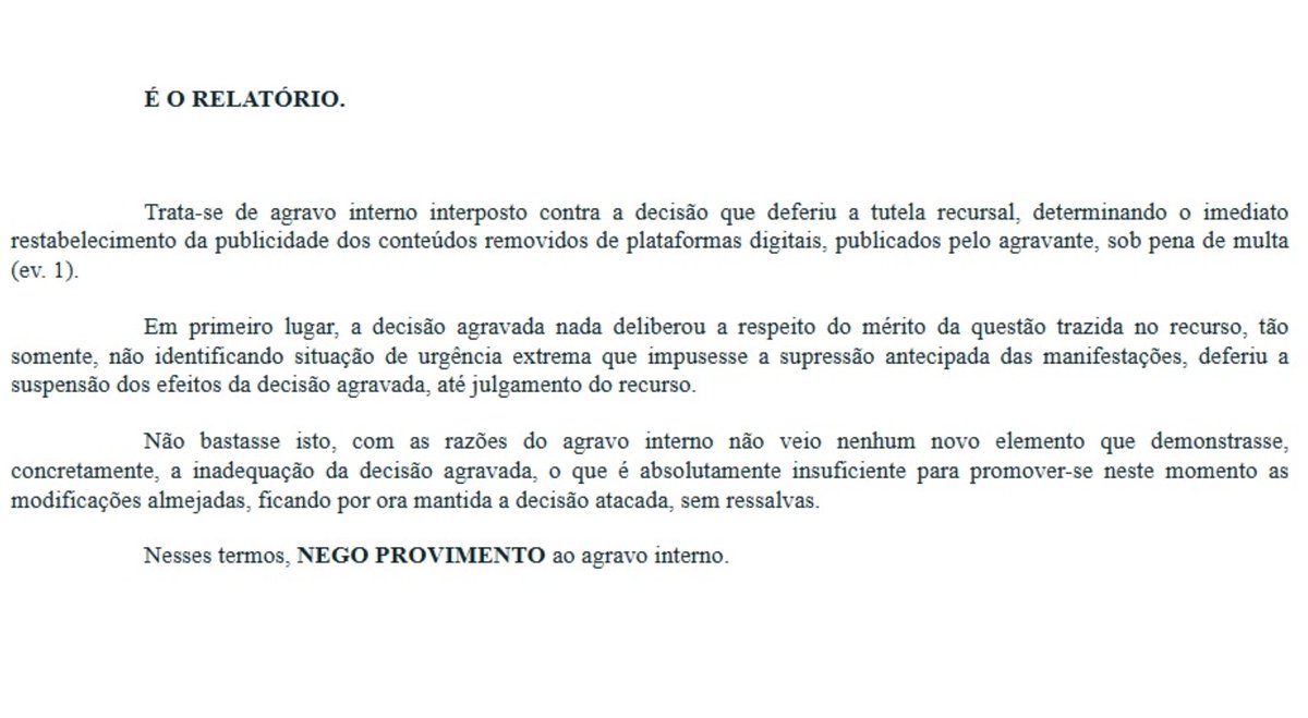 Ontem o MBL perdeu mais uma vez tentando censurar mais de 250 vídeos do meu canal e retirar a monetização...

Lei <a href="/DaniloGentili/">Danilo Gentili</a> para propaganda, processo para quem mostra FATOS.

Cobra lá o <a href="/FabioPorchat/">Fabio Porchat</a> por "liberdade", seu vagabundo do cassino.