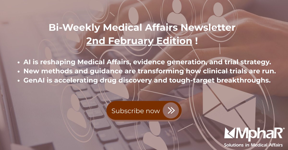 mpha_r's tweet photo. ✨ Published: Our latest Bi‑Weekly Medical Affairs Digest is now live!

👉 Read the full newsletter here:
https://t.co/l0BUbll9Q7

#MedicalAffairs #ClinicalResearch #DrugDiscovery #AIinHealthcare #GenerativeAI #ClinicalTrials #MedTechInnovation #EvidenceGeneration https://t.co/clFQs61AIW