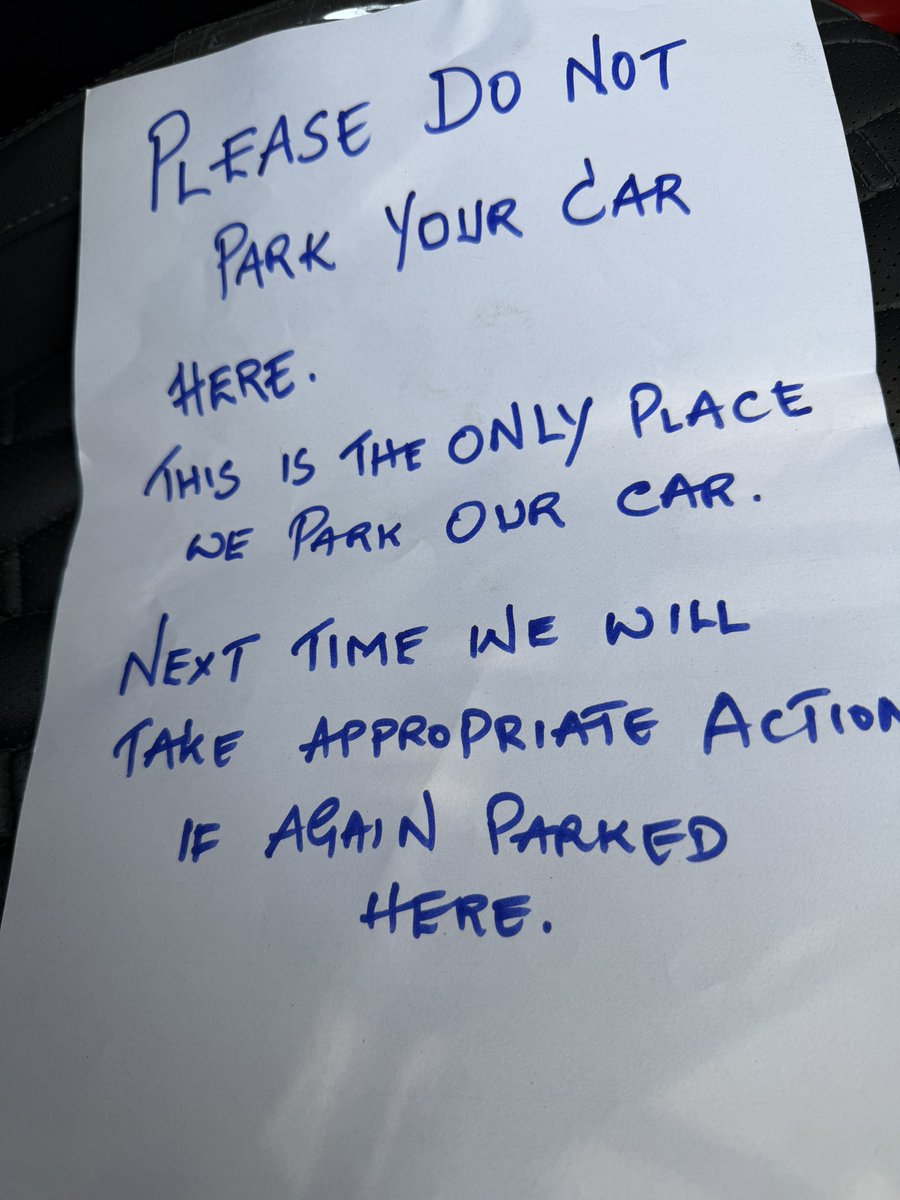 Is India only for the rich now?
The Bengaluru South DGP apparently has nothing better to do than call and ask me to park my car elsewhere. 

And then there’s the audacity to stick this on my car and threaten “action” because I parked next to someone’s compound. (Not anywhere near