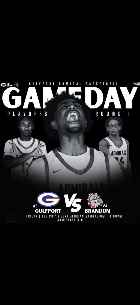 GulfportBoysBB's tweet photo. 🚨🚨IT’S GAME DAY‼️🚨🚨
Tonight, the #GoodGuys open up the State Playoffs at HOME!!
Game time is 6:00.
Come pack the Bert!!
#GCode
#RoadStartsHere https://t.co/wdO663ApwG