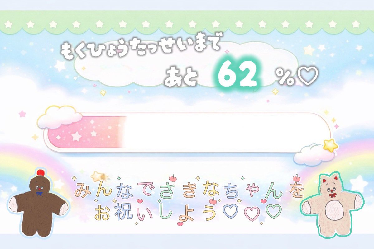 《目標まで残り…♡》
皆様ご尽力ありがとうございます💫
2/20現在です！
また少しずつ目標達成に近づいております❣️
残り２日、まだまだお待ちしております🫶🏻