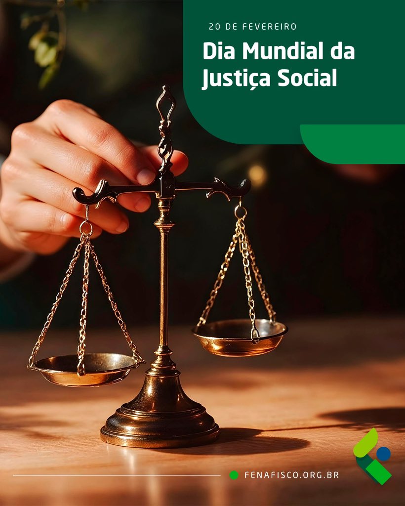 Neste Dia Mundial da Justiça Social, a Fenafisco reafirma seu compromisso com a defesa de um Estado forte, capaz de promover a redução das desigualdades e assegurar dignidade para todas e todos.

Justiça fiscal é justiça social.
