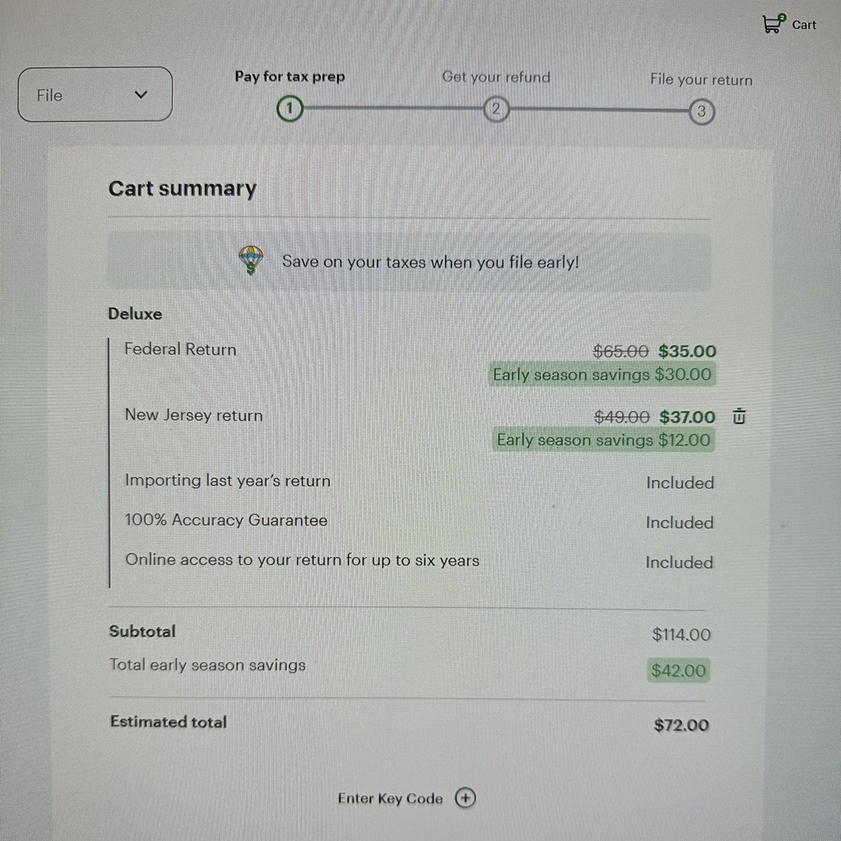 HagueTech's tweet photo. @HRBlock Hardly the FREE filing that 52% of people qualify for. One W-2 and the standard deduction and it’s still not free. Maybe the 52% who qualify are the unemployed who can file with zero W-2s and no deductions. What a scam, I’m disappointed as a desktop user for years. https://t.co/EWsNl1DEyB