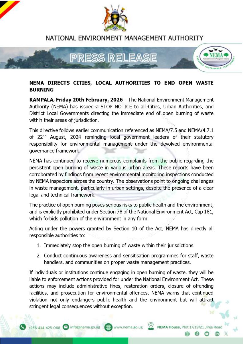 National Environment Management Authority (NEMA) tweet media