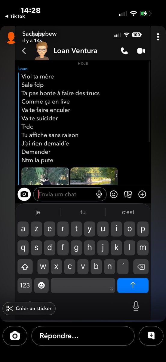 FaZaynixx's tweet photo. @Alnozz11 qui profane des message de haines et qui pousse au suicide et qui parle de viol quel génération https://t.co/WxIWIhODoN