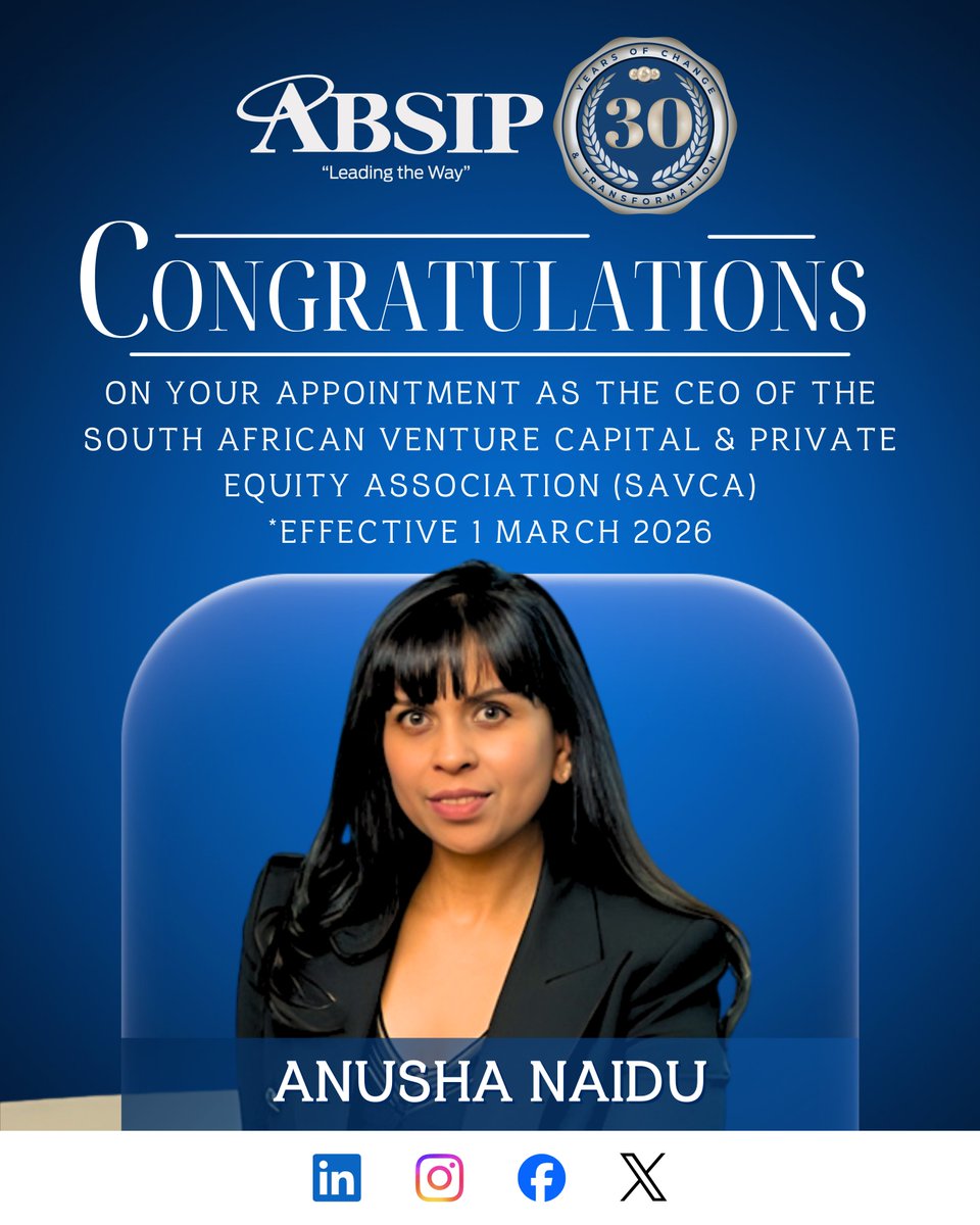 #ABSIPCongratulates Anusha Naidu CA(SA) on her achievement!