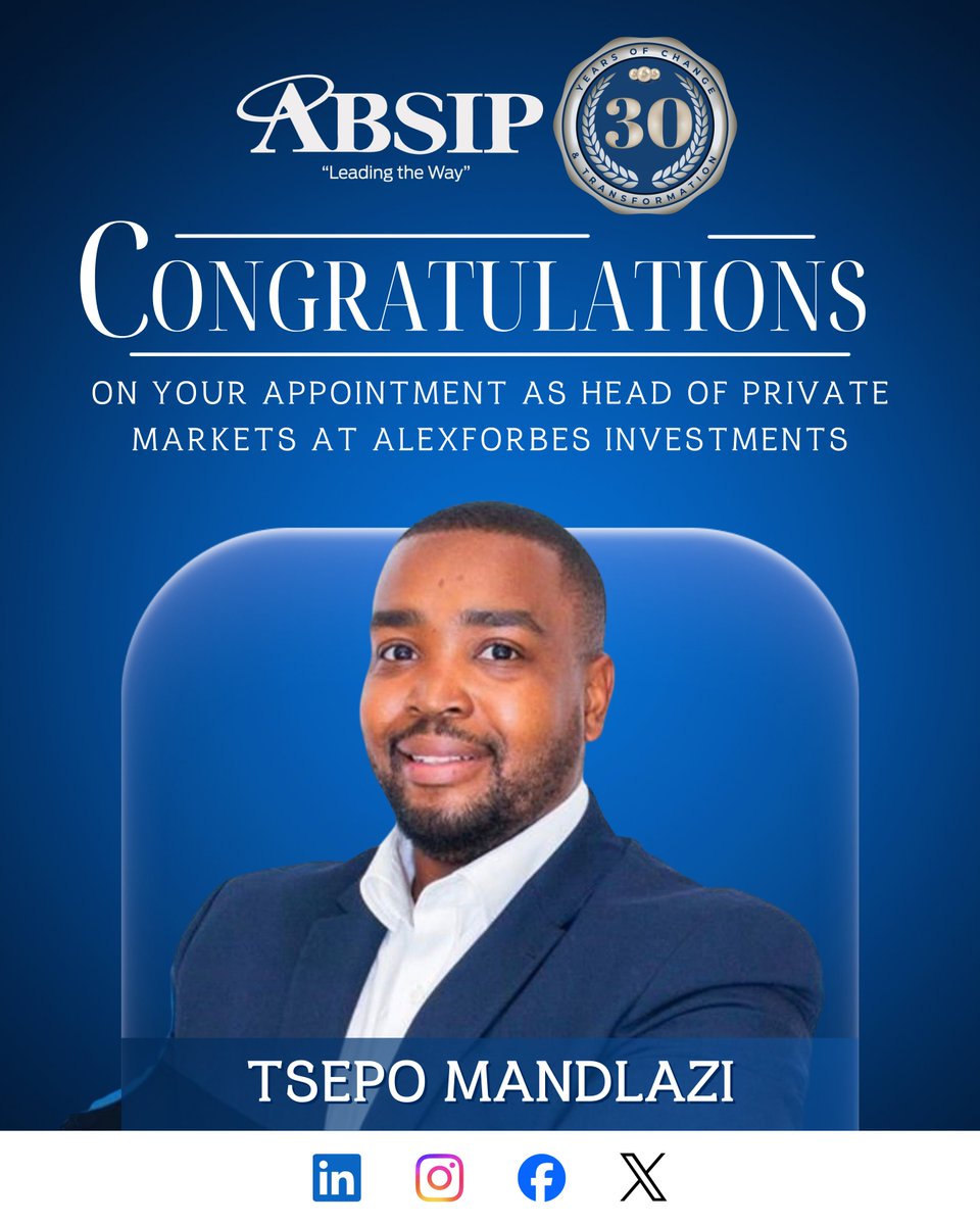 #ABSIPCongratulates Tsepo Mandlazi ACMA, CGMA on his achievement!