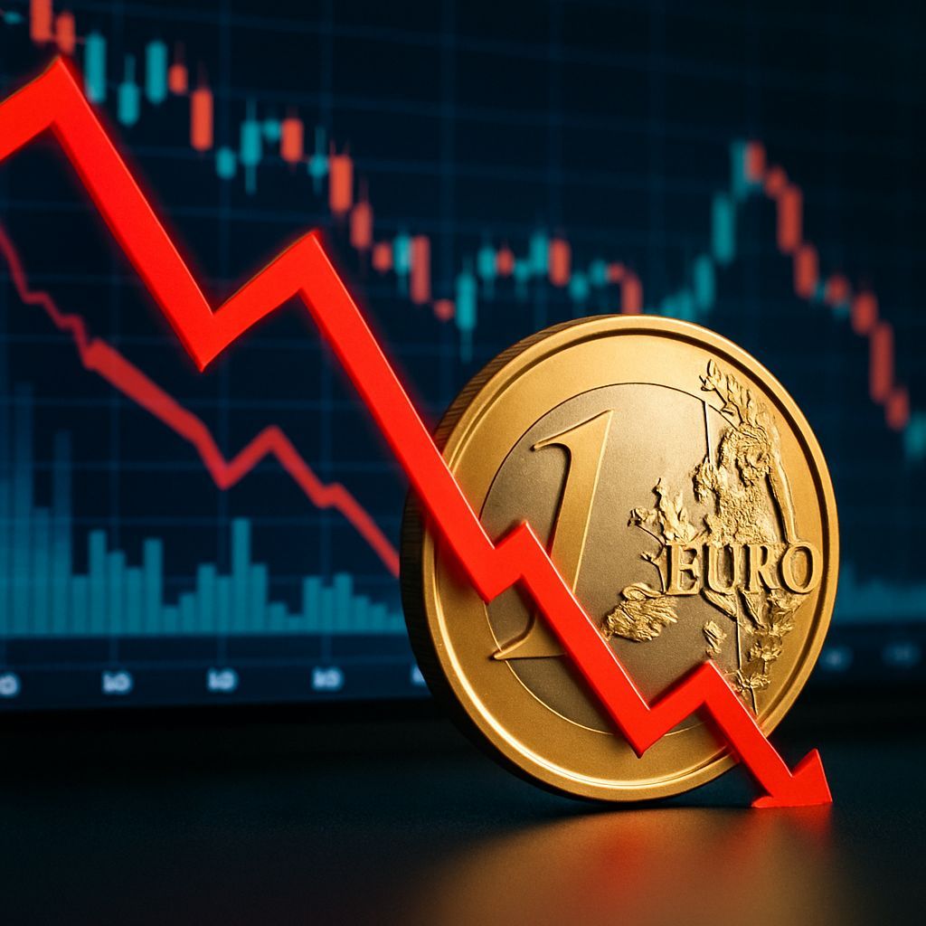 ZenstoxPT's tweet photo. O euro cai forte após inflação abaixo do esperado na zona do euro, reacendendo dúvidas sobre o ritmo do Banco Central Europeu em relação aos juros. Fique atento às próximas movimentações! https://t.co/tMa5hTbVs7