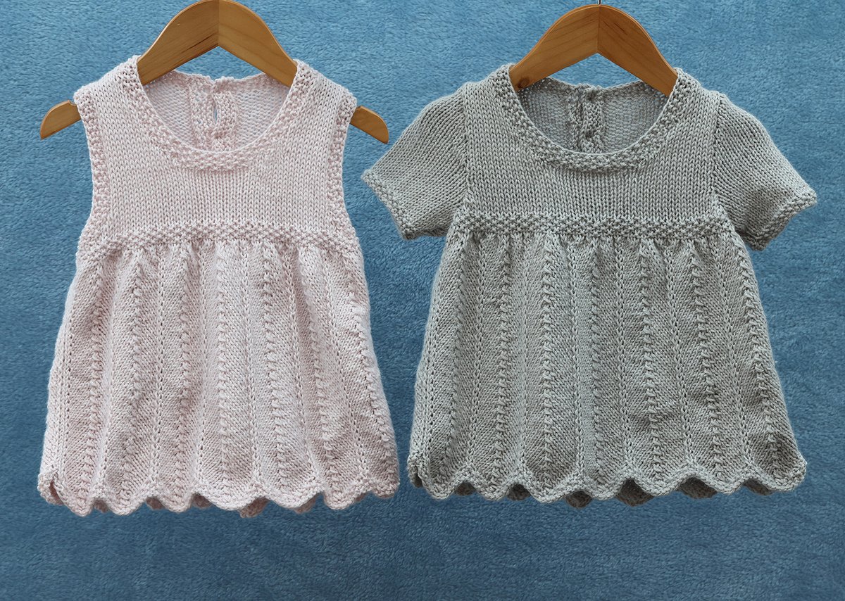 EPPatterns's tweet photo. Children’s Dress Knitting Pattern with wavy-edged chevron pattern and moss stitch edgings. To fit child in sizes from birth up to 7 years old. 
For further information, please visit: https://t.co/xgZVlSt6QV
#knitting #knittingpatterns #chevronpattern #dressknitting https://t.co/bEOXMOCbf0